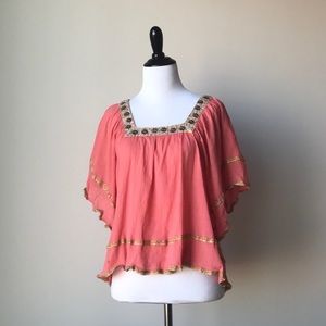 CLOSING SALE Orange  Free People Top Coin Detail